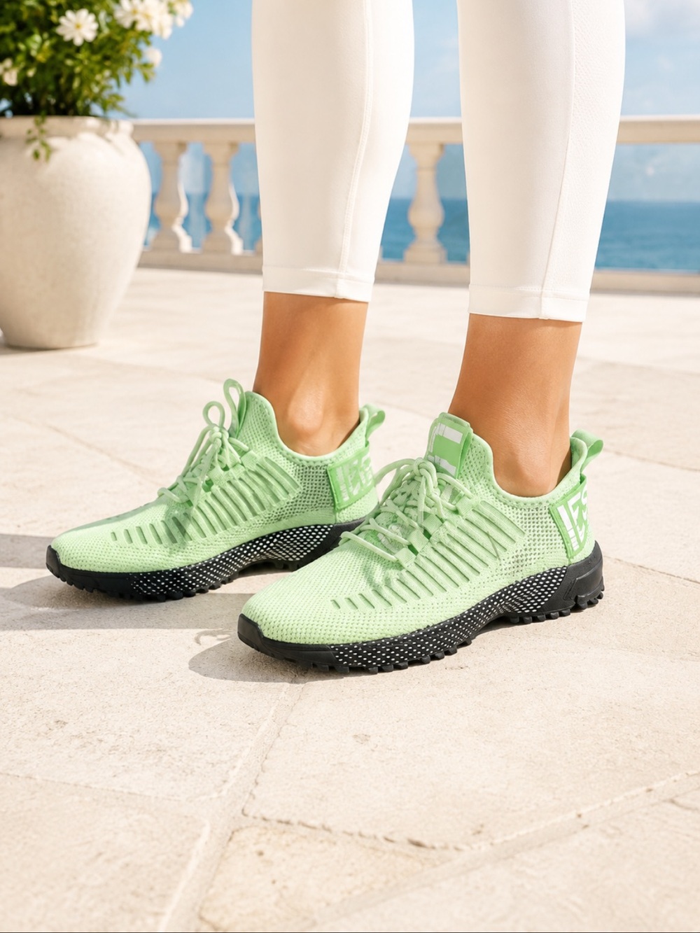 Beautiful women’s Light Green Knit Espadrille-Style Slip-On❤️8.5